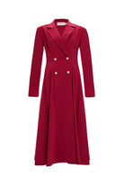 Exquise-Gold Düğme Detaylı Kruvaze Dokuma Midi Blazer Elbise-ELBİSE-4-Milagron.com