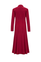 Exquise-Gold Düğme Detaylı Kruvaze Dokuma Midi Blazer Elbise-ELBİSE-5-Milagron.com