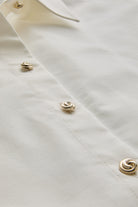 Exquise-Gold Düğmeli Uzun Reglan Kollu Regular Kemik Gömlek-GÖMLEK-7-Milagron.com