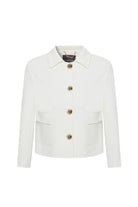 Exquise-Gömlek Yaka Cepli Regular Fit Kısa Beyaz Ceket-Ceket-6-Milagron.com