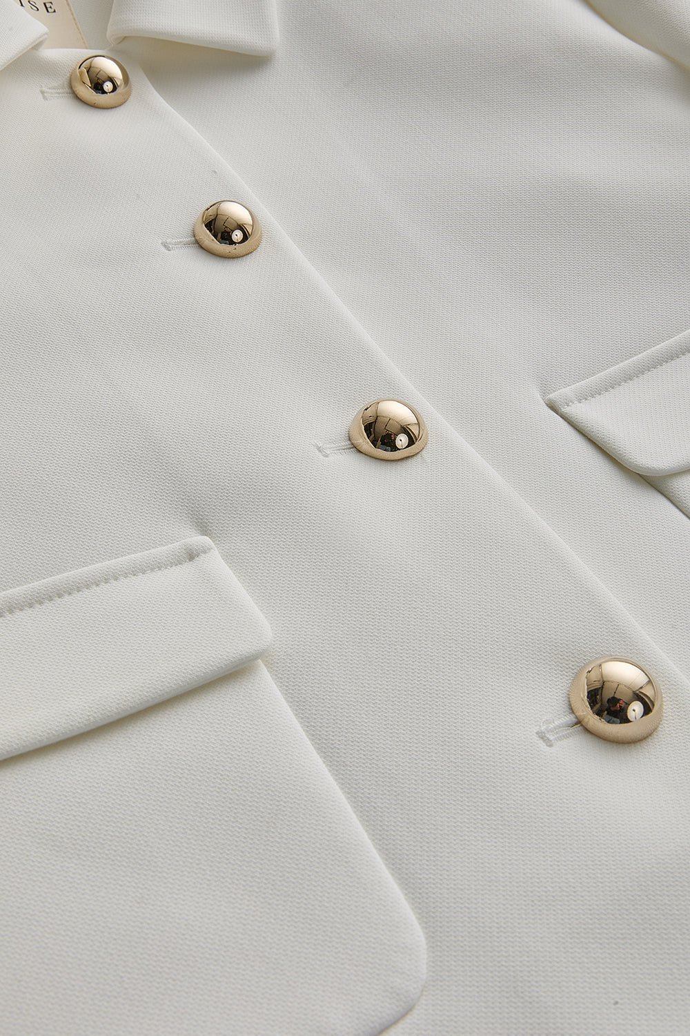 Exquise-Gömlek Yaka Cepli Regular Fit Kısa Beyaz Ceket-Ceket-7-Milagron.com