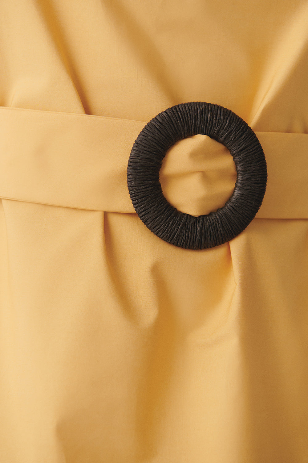 Exquise-Gömlek Yaka Kemerli Etek Uçları Desenli Pamuklu Diz üstü Elbise-ELBİSE-6-Milagron.com