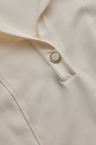 Exquise-Gömlek Yaka Kısa Kollu Oversize Cepli Krem Mini Elbise-ELBİSE-5-Milagron.com