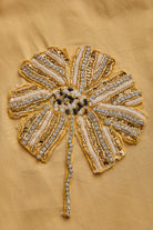 Exquise-Gömlek Yaka Kısa Kollu Taş İşlemeli Pamuklu Regular Fit Camel Gömlek-Gömlek-7-Milagron.com