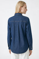 Gömlek Yaka Uzun Kollu Çıt Çıtlı Regular Denim Gömlek