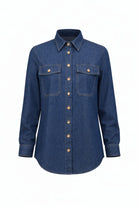 Gömlek Yaka Uzun Kollu Çıt Çıtlı Regular Denim Gömlek