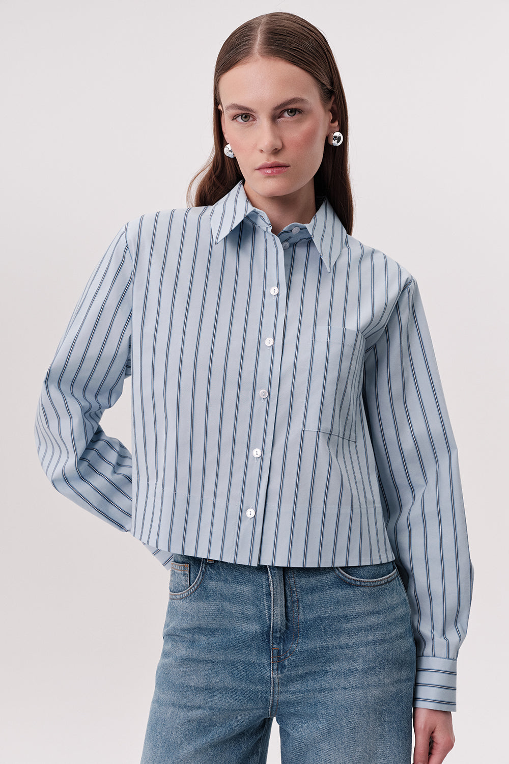 Gömlek Yaka Yanları Yırtmaçlı Çizgili Regular Çok Renkli Gömlek