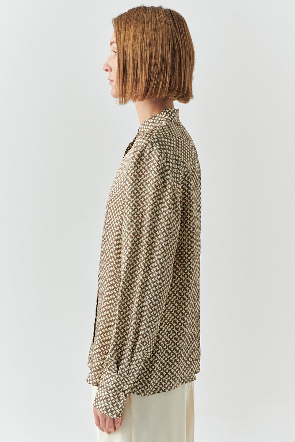 Exquise-Hakim Yaka Uzun Kollu Regular Desenli Gömlek-GÖMLEK-2-Milagron.com