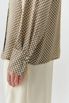 Exquise-Hakim Yaka Uzun Kollu Regular Desenli Gömlek-GÖMLEK-4-Milagron.com