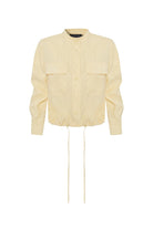 Hakim Yaka çift Cepli Ayarlanabilir Bağcıklı Rahat Kalıp Lyocell Ceket - 5