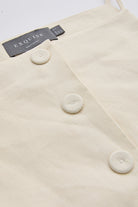 İnce Askılı Düğmeli Kolsuz Regular Krem Bluz