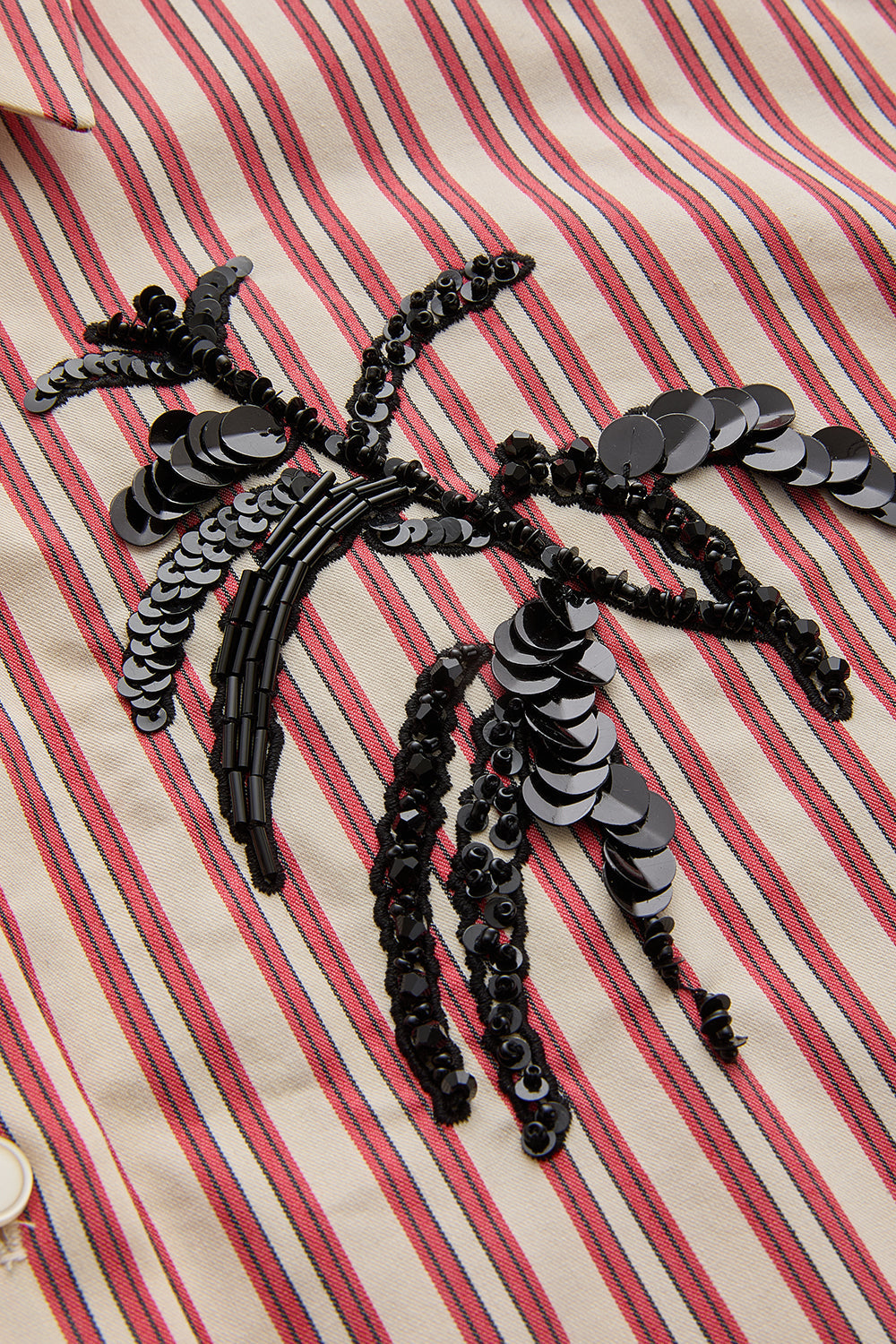 Exquise-İşleme Detaylı Kırmızı çizgili Regular Gömlek-Gömlek-7-Milagron.com