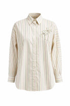 İŞlemeli Gömlek Yaka Uzun Kollu Regular Gömlek