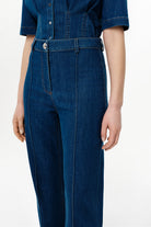 Exquise-İspanyol Paça Yüksek Bel Slim Fit Denim Pantolon – İndi̇go-Pantolon-5-Milagron.com