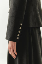 Exquise-Kapak Cepli Astarlı Slim Fit Gri Ceket-CEKET-4-Milagron.com