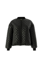 Exquise-Kapitone Suni Deri Astarlı Fermuarlı Bomber Siyah Ceket-CEKET-6-Milagron.com