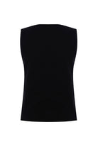 Exquise-Kayık Yaka Kolsuz Slim Fit örme Siyah Bluz-BLUZ-2-Milagron.com