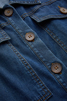 Exquise-Kemer Detaylı Denim Tulum-TULUM-7-Milagron.com