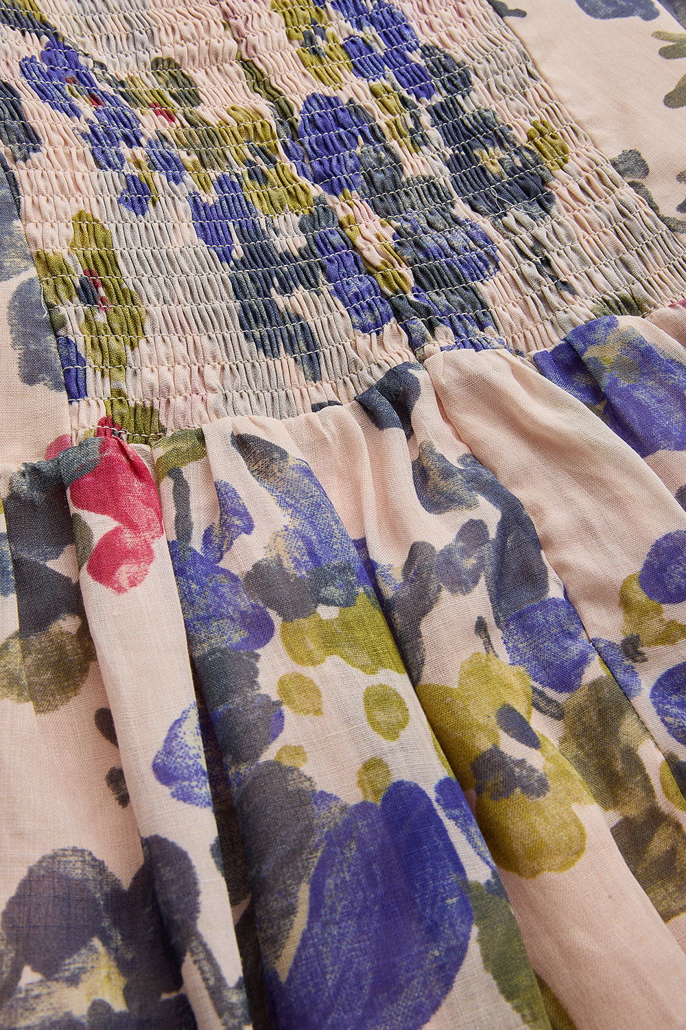 Exquise-Kemer Detaylı çiçek Desenli Straplez Midi Elbise-ELBİSE-6-Milagron.com