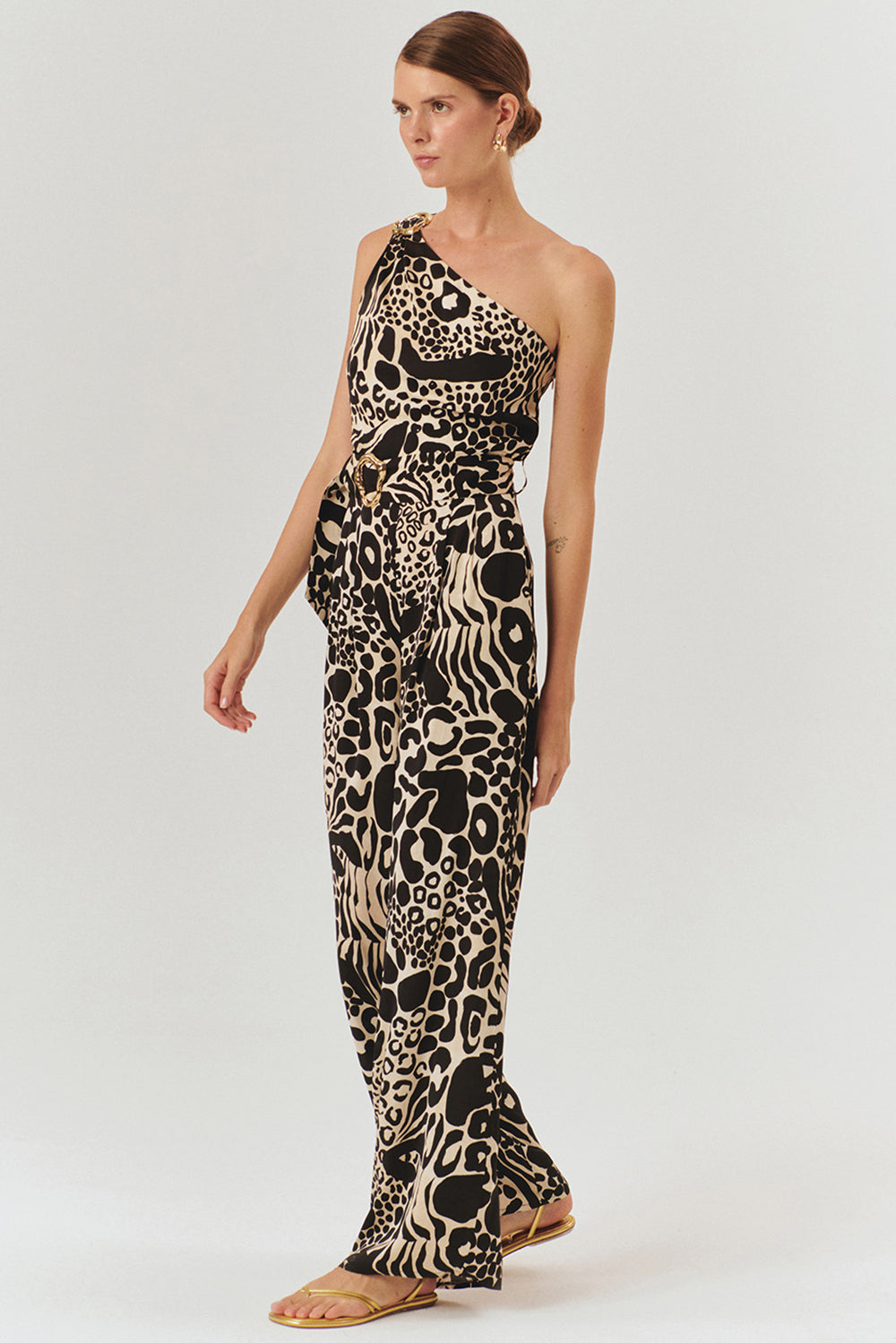 Exquise-Kemer Ve Toka Detaylı Desenli Regular Tulum-TULUM-2-Milagron.com