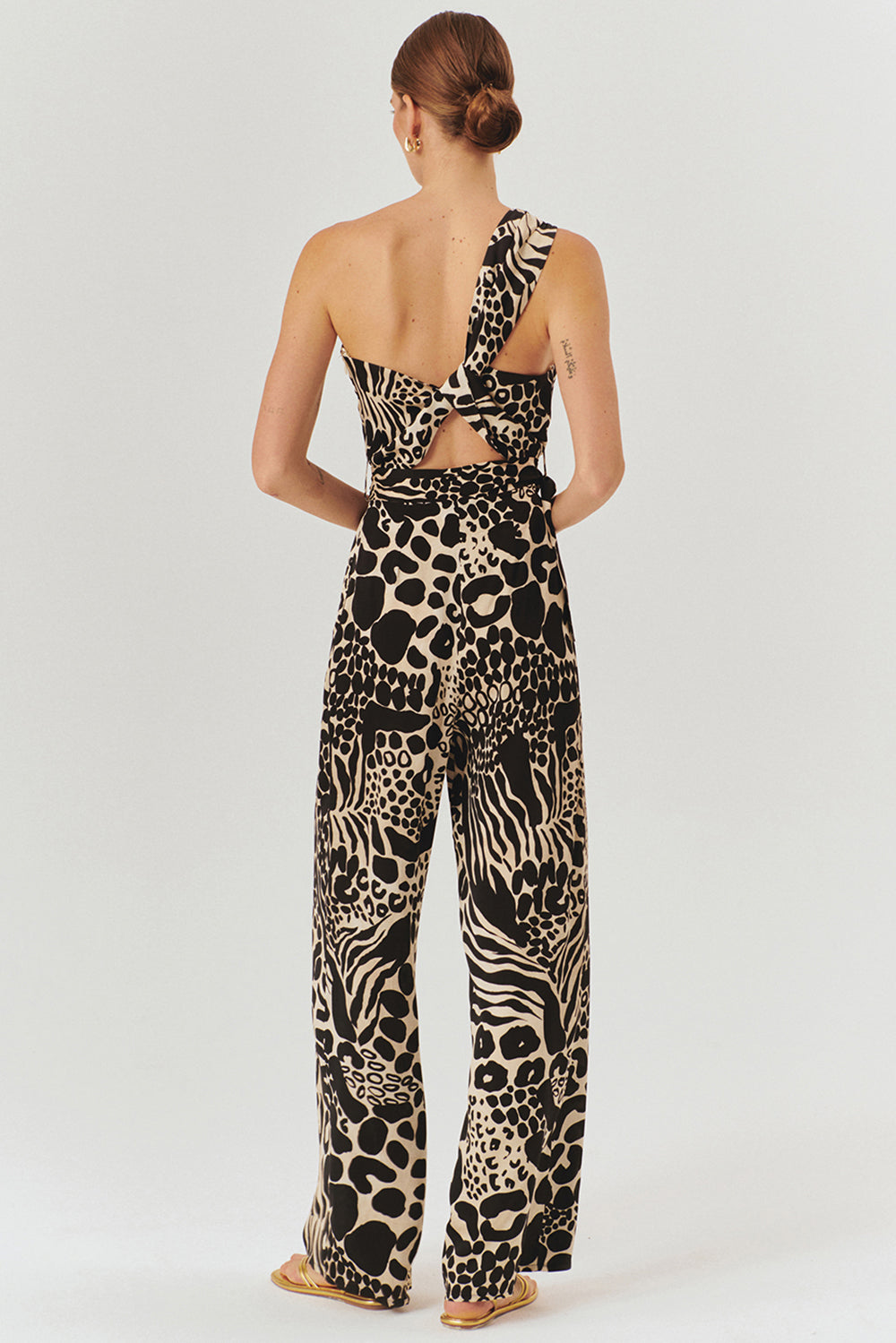 Exquise-Kemer Ve Toka Detaylı Desenli Regular Tulum-TULUM-4-Milagron.com