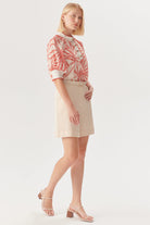 Exquise-Kemerli Duble Paçalı Bej şort-Şort-3-Milagron.com