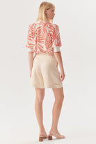 Exquise-Kemerli Duble Paçalı Bej şort-Şort-4-Milagron.com