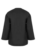 Exquise-Kendi Kumaşında Kemerli Nakış İşlemeli Rahat Kalıp Ceket-KİMONO-5-Milagron.com