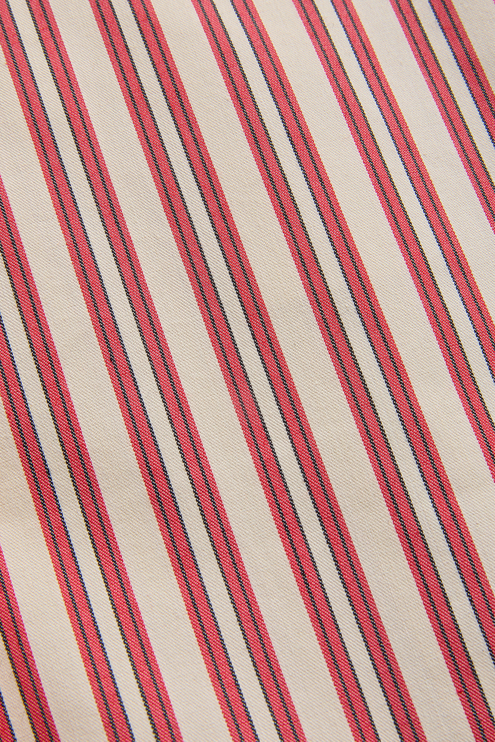 Exquise-Kırmızı çizgili Kemerli Balon Kol A Kesim Regular Midi Gömlek Elbise-ELBİSE-6-Milagron.com