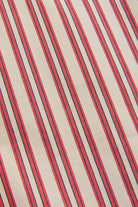 Exquise-Kırmızı çizgili Kemerli Balon Kol A Kesim Regular Midi Gömlek Elbise-ELBİSE-6-Milagron.com