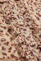 Exquise-Kısa Kol Fırfır Biye Detaylı Regular Fit Desenli şifon Gömlek-Gömlek-8-Milagron.com