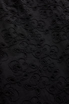 Exquise-Kısa Kol Fisto Kumaş Rahat Kalıp Siyah Bluz-Bluz-16-Milagron.com