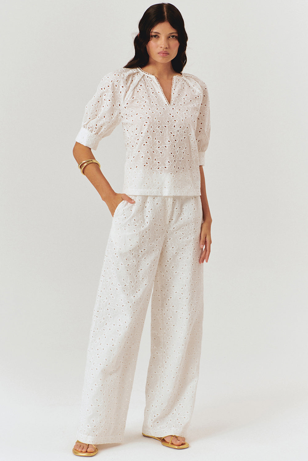 Exquise-Kısa Kol Fisto Kumaş Rahat Kalıp Siyah Bluz-Bluz-5-Milagron.com