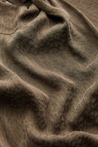 Exquise-Kısa Kollu Jakarlı Leopar Slim Fit Midi Haki Elbise-ELBİSE-5-Milagron.com