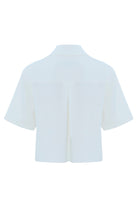 Exquise-Kısa Kollu Triko Garnili Poplin Regular Kemik Gömlek-GÖMLEK-8-Milagron.com