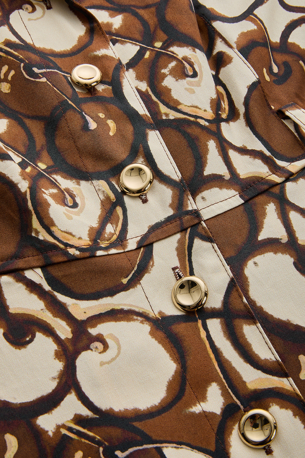 Exquise-Kısa Kollu önden Düğmeli Pamuklu Kumaş Desenli Elbise-ELBİSE-7-Milagron.com