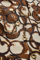 Exquise-Kısa Kollu önden Düğmeli Pamuklu Kumaş Desenli Elbise-ELBİSE-7-Milagron.com