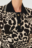 Exquise-Kolsuz Gömlek Yakalı Regular Fit Soyut Desenli Bluz-Gömlek-3-Milagron.com