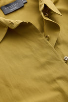 Exquise-Kuşaklı Gömlek Yaka Uzun Kollu Midi Regular Yeşil Elbise-ELBİSE-6-Milagron.com