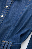 Exquise-Uzun Kollu Kuşaklı Regular Midi Denim Gömlek İNdigo Elbise-Elbise-5-Milagron.com