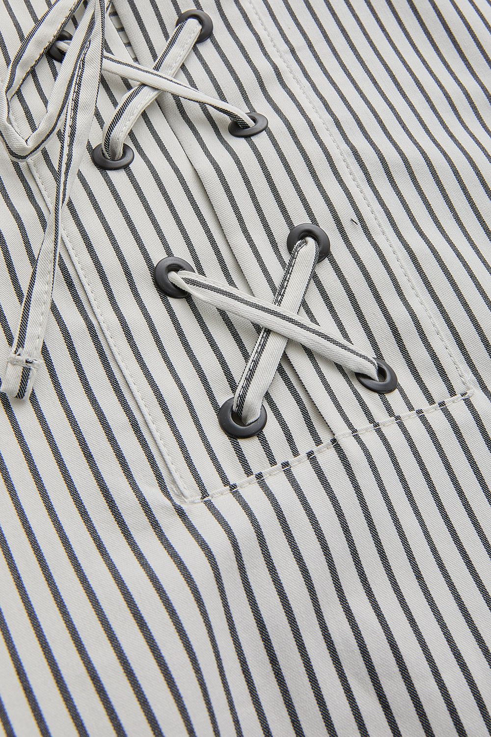 Exquise-Kuşgözü Bağcık Detaylı Rahat Kesim Çizgili Bluz-Bluz-7-Milagron.com