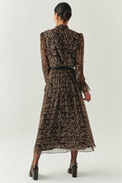 Exquise-Leopar Desenli Astarlı Kemerli Regular Midi Etek-ETEK-2-Milagron.com