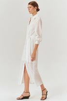 Exquise-Maksi Boy Kuşaklı Fisto Regular Pamuklu Gömlek Elbise-Elbise-2-Milagron.com