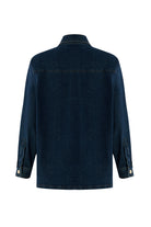 Exquise-Metal Düğme Detaylı Regular Cepli Denim İndigo Ceket-CEKET-7-Milagron.com