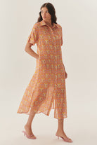 Exquise-Midi Boy çiçek Desenli Gömlek Elbise-ELBİSE-2-Milagron.com