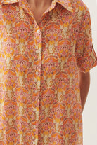 Exquise-Midi Boy çiçek Desenli Gömlek Elbise-ELBİSE-5-Milagron.com