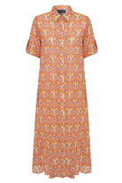 Exquise-Midi Boy çiçek Desenli Gömlek Elbise-ELBİSE-6-Milagron.com