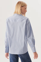 Exquise-Omuzları Taş İşlemeli Regular Fit çizgili Gömlek-Gömlek-4-Milagron.com