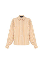 Exquise-Pamuklu Belden Oturtmalı çizgili Regular Fit Gömlek-Gömlek-7-Milagron.com