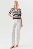 Exquise-Pamuklu Beyaz Yüksek Bel Regular Fit Denim Pantolon-Kot Pantolon-1-Milagron.com